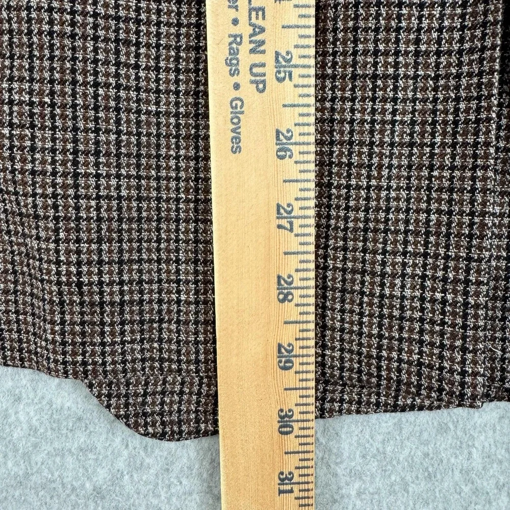 Banana Republic Blazer Mens 44R Brown Check Linen Cotton Tweed Sport Coat Jacket